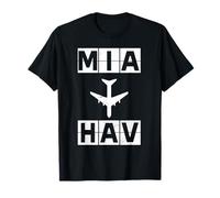 Ruta de avión MIA a HAV Miami Havana Camiseta