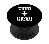 Ruta de avión MIA a HAV Miami Havana PopSockets PopGrip Adhesivo