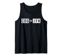 Ruta de Vuelo CDG JFK París a Nueva York Códigos Aéreos Camiseta sin Mangas