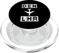 Ruta de Vuelo DEN a LHR Códigos de Denver Londres PopSockets PopGrip para MagSafe