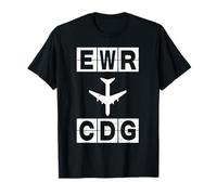 Ruta de Vuelo EWR a CDG Códigos de Newark París Camiseta