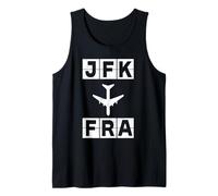 Ruta de Vuelo JFK a FRA Códigos de Nueva York Frankfurt Camiseta sin Mangas