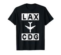 Ruta de Vuelo LAX a CDG Códigos de Los Ángeles París Camiseta