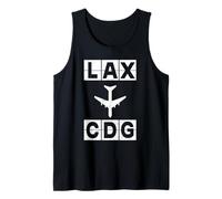 Ruta de Vuelo LAX a CDG Códigos de Los Ángeles París Camiseta sin Mangas