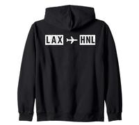 Ruta de Vuelo LAX a HNL Hawái California Viajes Sudadera con Capucha