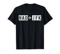 Ruta de Vuelo Mad JFK Códigos Aéreos de Madrid a Nueva York Camiseta