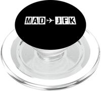 Ruta de Vuelo Mad JFK Códigos Aéreos de Madrid a Nueva York PopSockets PopGrip para MagSafe
