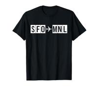 Ruta de Vuelo SFO MNL San Francisco Manila Camiseta