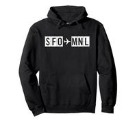 Ruta de Vuelo SFO MNL San Francisco Manila Sudadera con Capucha