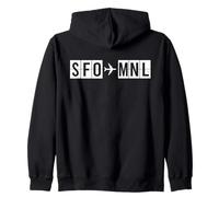 Ruta de Vuelo SFO MNL San Francisco Manila Sudadera con Capucha