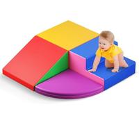Ruta Motricidad Bebé de Espuma,Bloques de Escalada con Funda de Cuero y Sujetadores de Ganchos y Hebillas de Espuma Bloques de Construcción Juguetes educativos,Soft Play Corner Climber (DM152116)