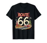 Ruta Retro clásica 66 Escena del Desierto con Coche Rojo clásico Camiseta