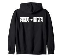 Ruta SFO TPE Ruta de Vuelo San Francisco Taipéi Sudadera con Capucha