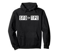 Ruta SFO TPE Ruta de Vuelo San Francisco Taipéi Sudadera con Capucha