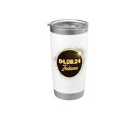 Ruta total del eclipse solar de la totalidad Indiana Abril 8 2024 Vaso térmico de acero inoxidable de doble pared