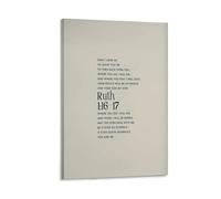 Ruth 1 Where You Go I Will Go - Lienzo decorativo para pared, diseño de la Biblia, para sala de estar, dormitorio, baño, oficina, decoración del hogar, 40 x 60 cm