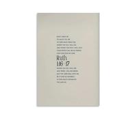 Ruth 1 Where You Go I Will Go - Lienzo decorativo para pared, diseño de la Biblia, para sala de estar, dormitorio, baño, oficina, decoración del hogar, 40 x 60 cm