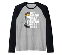 Ruth Bader Ginsburg NO FRAGIL como UNA Bomba DE Flores RBG Meme Camiseta Manga Raglan