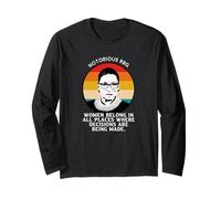 Ruth Bader Ginsburg Notorious RBG Camiseta Cita Feminista Regalo Manga Larga
