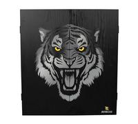 RUTHLESS Gabinete de tablero de dardos Tiger | Almacenamiento profesional de diana cuadrado negro resistente