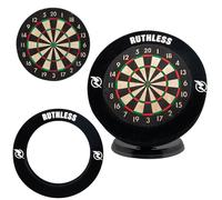 Ruthless Juego de mini tablero de dardos con envolvente, juego de dardos y tablero de dardos en miniatura para el hogar y la oficina, incluye un juego de mini dardos de punta de acero (BX250)