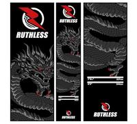 RUTHLESS Tapete para dardos | Alfombra resistente antideslizante duradera para suelo negro (dragón)