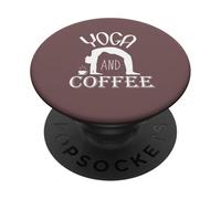 Rutina de Estilo de Vida matutino Divertido de Yoga y café PopSockets PopGrip Adhesivo
