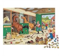 Rutina de la mañana Estable del Caballo Puzzle De Madera Impermeable DIY Puzzles De 1000 Piezas Regalos para Adultos Imposible Rompecabezas Decoración del Hogar
