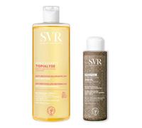 Rutina exfoliante SVR Xerial Scrub 100 g + Aceite limpiador Topialyse 400 ml
