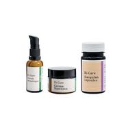 Rutina Facial Anti Edad Avanzada Antioxidante Kit Completo de Cuidado de la Piel. Incluye Mimetic Serum, Soothing Cream y capsulas de Jiaogulan