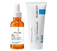 Rutina potenciadora de luminosidad de La Roche-Posay con sérum de vitamina C12 pura + Cicaplast Baume B5+
