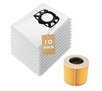 Ruucy - Bolsa de aspiradora para Karcher WD2 WD3 WD2Plus WD3 Premium KFI 357 KWD 1-3 SE4001 SE4002 + 1 Filtro para KFI 3310 Accesorios Aspirador Kärcher 2.863-314.0 2.863-303.0