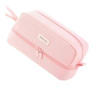 Ruuizksa Estuche grande de gran capacidad con 2 compartimentos para niñas, adolescentes, estudiantes, adultos, color rosa, Rosa.