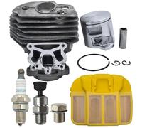 RUURUU Filtro de aire de pistón cilíndrico con válvula de descompresión y bujía para motosierras Husqvarna 545, 550XP y Jonsered CC2252