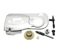 RUURUU Placa de barra guía de cadena para Husqvarna 445 450 445E 450E 450E bomba de aceite tornillo sin fin ajustador tensor tuerca kit motosierra pieza 544094001