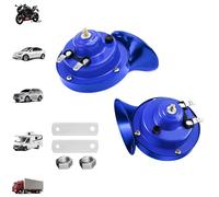 Ruuvee Horn, 300db Train Horn For Trucks 12v, Electric Air Horns Kit with Waterproof Design, Easy Install Truck Horns Replacement for Car Motorcycle Pickup Boat (Blue,12V*2)