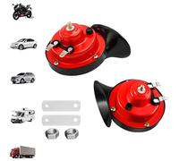 Ruuvee Horn, 300db Train Horn For Trucks 12v, Electric Air Horns Kit with Waterproof Design, Easy Install Truck Horns Replacement for Car Motorcycle Pickup Boat (Red,24V*2)
