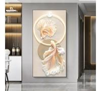 RuuXanthous Decoración de Pared 3D con luz LED, diseño de Carpa koi, Escultura Grande para Colgar en la Pared, Moderna Pintura para Sala de Estar, Entrada y Pasillo.