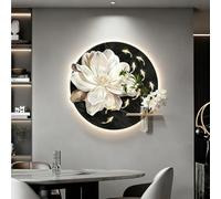 RuuXanthous Decoración de Pared con luz LED, decoración de Pared de Arenisca con luz, Escultura de Pared 3D con jarrón de Cristal, Aplique Creativo para Entrada, Pasillo y Dormitorio.