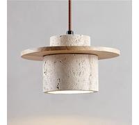 RuuXanthous Lámpara Colgante de hormigón para Comedor e Isla de Cocina, Moderna lámpara de Techo nórdica, Pantalla de Piedra Natural (Natural, 20 x 12 cm, Beige)