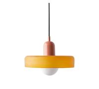 RuuXanthous Lámpara Colgante Moderna de Mediados de Siglo, lámpara Colgante de Vidrio Naranja y Verde, lámpara Colgante nórdica Grande Individual, lámpara Colgante Vintage de Estilo rústico pa