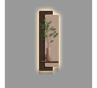 RuuXanthous Pintura Decorativa en Relieve 3D para Dormitorio, decoración del hogar, Arte de Pared Moderno de Arenisca 3D con iluminación LED, decoración de Pared de Arenisca sin Bordes.