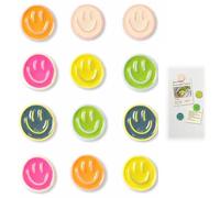 Ruvan 12 Imanes Nevera Sonrisa Coloridos, Imanes Fuertes Que No se Deslizan, Decoración Magnética para Pizarras y Recordatorios, Juego de Imanes de Resina para Organizar Documentos y Papel