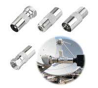 Ruvan 4 Pcs Conector Antena TV, Adaptador De Antena De TV F Macho/Hembra A Conector Coaxial, Compatible Con Cables De Satélite Y Divisor De Antena De Televisión Digital