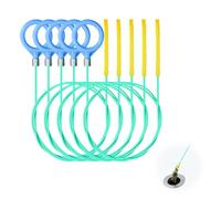 Ruvan 5 Piezas Desatascador Tuberías, 90 Cm Limpia Tuberias, Alambre De Acero Resistente A La Rotura Con Recubrimiento De Nailon, Para Cocina Baño, Reutilizable, Verde