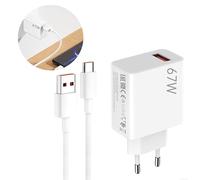 Ruvan 67W cargador rápido USB, 67W cargador adecuado para Xiaomi carga rápida, adaptador de carga, teléfono adecuado para Xiaomi 14T 13T Mix Flip Mix Fold 3 POCO M6 X6 X5 X4 F5 X3