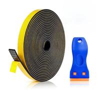 Ruvan Cinta De Sellado Autoadhesiva, 5m Cinta Selladora De Espuma 7mm X 2mm, Cinta Resistente Al Calor Junta Placa Vitrocerámica Con Raspador, Puerta, Ventana, Placa De Cocina Y Fregaderos