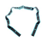 Ruvan Elasticas Fitness, 100 CM Correas Para Yoga, Banda Elástica De Resistencia Con 9 Anillos, Ceinture Y Correa Elástica, Para Pilates, Yoga, Fitness, Gimnasia Y Danza (Azul)