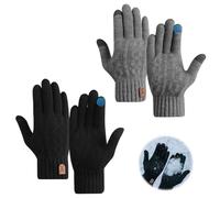 Ruvan Guantes Invierno Hombre Mujer, 2 Pares Algunos Guantes Cálidos, Guantes Cálidos Con Pantalla Táctil Con Forro Suave, Para Guantes Deporte Frio Para Esquí,Ciclismo,Motocicleta,Correr