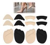 Ruvan Reducir Talla de Zapatos Grandes Juego de 6 Pares Almohadillas para Talón y Antepié Rellenador de Zapatos Evita Deslizamiento y Rozaduras Negro y Beige
